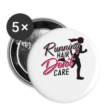 Coureuse de course à pied Half Marathon Fille - Lot de 5 grands badges (56 mm) - blanc - Devant