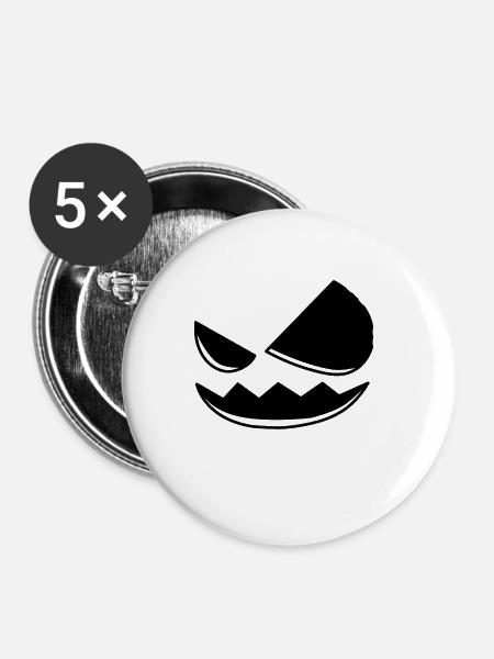 Smirk Pumpkin Head Pumpkin Face Halloween - Buttons groß 56 mm (5er Pack) - Weiß