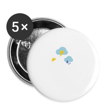 Meteorologe Spruch Geschenk Meteorologie - Buttons groß 56 mm (5er Pack) - Weiß - Vorne