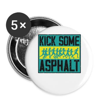 Running Runner Half Marathon - Buttons groß 56 mm (5er Pack) - Weiß - Vorne