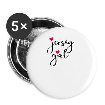 Jersey Girl Stolzes New Jersey Frau New Jersey M�d - Buttons groß 56 mm (5er Pack) - Weiß - Vorne
