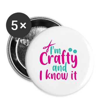Je suis rusé et je le sais 2 - Lot de 5 grands badges (56 mm) - blanc - Devant