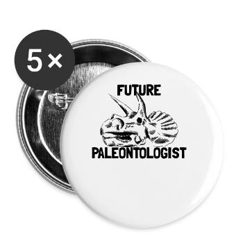 Zuk�nftige Pal�ontologe Jungen M�dchen Triceratops - Buttons groß 56 mm (5er Pack) - Weiß - Vorne