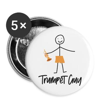 Trumpet Player Minimalistic - Buttons groß 56 mm (5er Pack) - Weiß - Vorne
