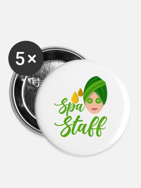 Spa Staff - Buttons groß 56 mm (5er Pack) - Weiß