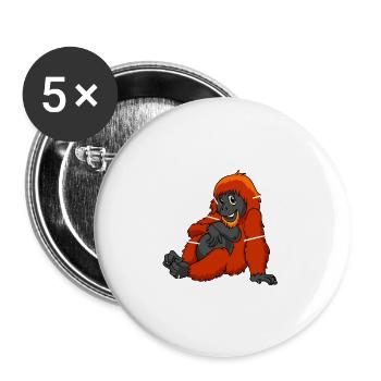 Anatomie eines Orang-Utans - Buttons groß 56 mm (5er Pack) - Weiß - Vorne