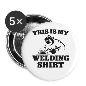Soudeur Soudeur Vintage C’est mon - Lot de 5 grands badges (56 mm) - blanc - Devant
