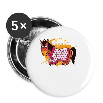 Ceci est ma chemise officielle de sieste de cheval - Lot de 5 grands badges (56 mm) - blanc - Devant