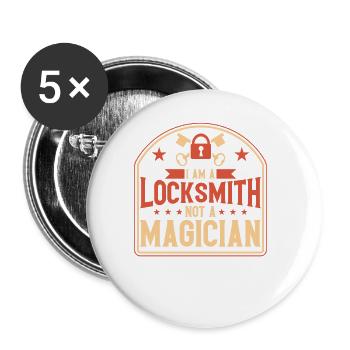Locksmith Lock Picking Employee Locksmith - Buttons large 2.2''/56 mm (5-pack) - white - Front