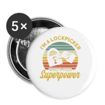 Locksmith Lock Picking Employee Locksmith - Buttons large 2.2''/56 mm (5-pack) - white - Front