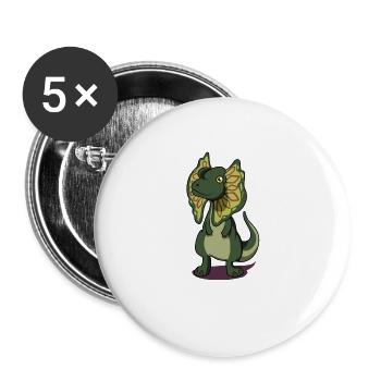 Dessin animé Dilophosaurus - Lot de 5 grands badges (56 mm) - blanc - Devant