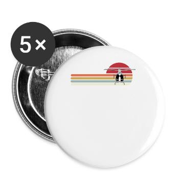 Retro-Hubschrauber - Buttons groß 56 mm (5er Pack) - Weiß - Vorne