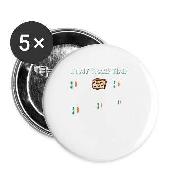 Things I do in my spare time Ireland - Buttons large 2.2''/56 mm (5-pack) - white - Front