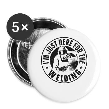 Soudeur Soudeur Vintage Je suis juste - Lot de 5 grands badges (56 mm) - blanc - Devant