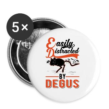 Easily distracted by Degus - Buttons large 2.2''/56 mm (5-pack) - white - Front