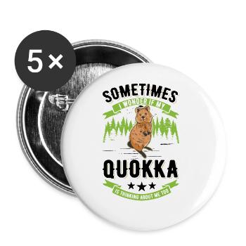 Quokka Gift Kangourou à queue courte - Lot de 5 grands badges (56 mm) - blanc - Devant