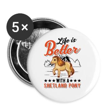 Das Leben ist besser mit einem Roten Panda - Buttons groß 56 mm (5er Pack) - Weiß - Vorne