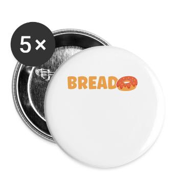 Pain Cuisson Cadeau Boulangerie Citation Boulanger - Lot de 5 grands badges (56 mm) - blanc - Devant