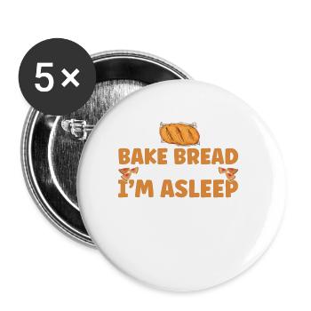 Bread Baking Gift Bakery Quote Baker - Buttons large 2.2''/56 mm (5-pack) - white - Front