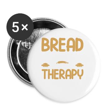 Brotbacken Geschenk Bäckerei Zitat Bäcker - Buttons groß 56 mm (5er Pack) - Weiß - Vorne