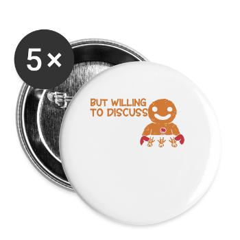 Bread Baking Gift Bakery Quote Baker - Buttons large 2.2''/56 mm (5-pack) - white - Front