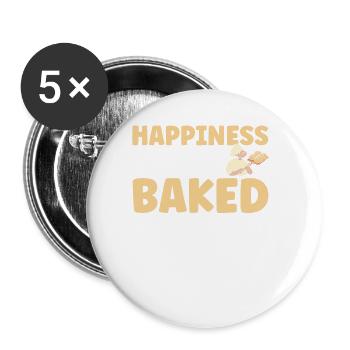 Bread Baking Gift Bakery Quote Baker - Buttons large 2.2''/56 mm (5-pack) - white - Front