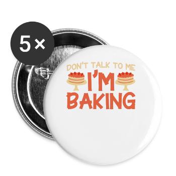 Pain Cuisson Cadeau Boulangerie Citation Boulanger - Lot de 5 grands badges (56 mm) - blanc - Devant