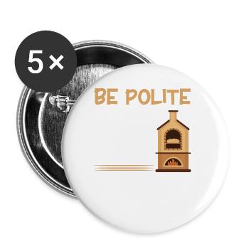 Bread Baking Gift Bakery Quote Baker - Buttons large 2.2''/56 mm (5-pack) - white - Front