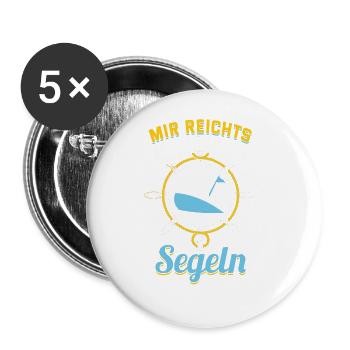 Mir reichts ich gehe Segeln Helgoland Design - Buttons groß 56 mm (5er Pack) - Weiß - Vorne