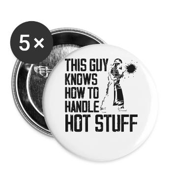 Soudeur Souder Vintage Ce gars - Lot de 5 grands badges (56 mm) - blanc - Devant