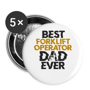 Certified Forklift Truck Operator - Buttons large 2.2''/56 mm (5-pack) - white - Front