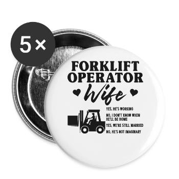 Certified Forklift Truck Operator - Buttons groß 56 mm (5er Pack) - Weiß - Vorne