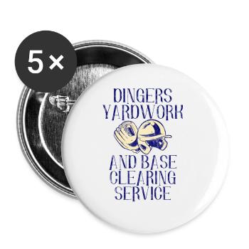 Service de débroussage et de déblaiement de base Dingers 3 - Lot de 5 grands badges (56 mm) - blanc - Devant