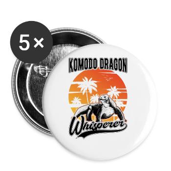 Komodowaran Flüsterer Komodo Dragon Whisperer - Lot de 5 grands badges (56 mm) - blanc - Devant