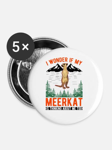 Erdmännchen Surikat Meerkat - Buttons groß 56 mm (5er Pack) - Weiß