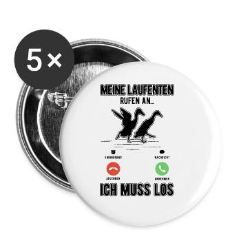 Mes canards qui courent appellent Je dois aller bouteille canard - Lot de 5 grands badges (56 mm) - blanc - Devant