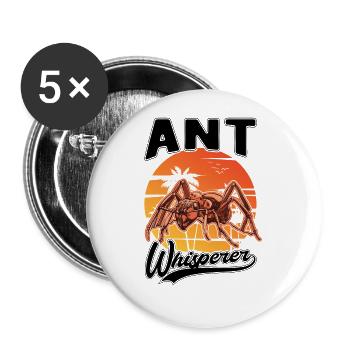 Ants Whisperer Anthill Ant Whisperer - Buttons large 2.2''/56 mm (5-pack) - white - Front