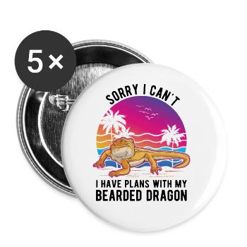 Bearded dragon saying Bearded Dragon - Buttons large 2.2''/56 mm (5-pack) - white - Front