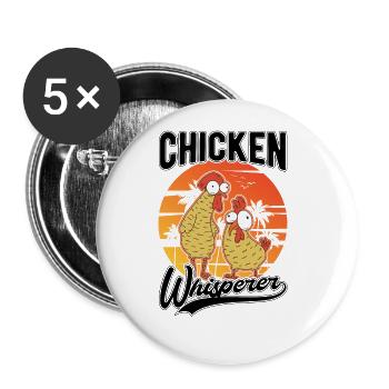 Chickens Whisperer Chicken Farming Chicken Farmer - Buttons large 2.2''/56 mm (5-pack) - white - Front