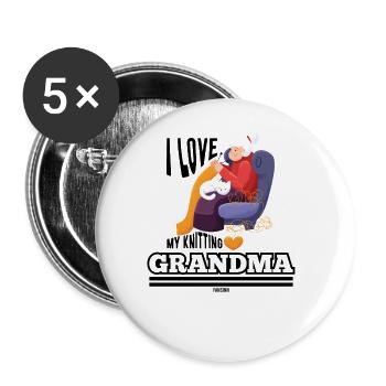 ich liebe meine Oma - Buttons groß 56 mm (5er Pack) - Weiß - Vorne