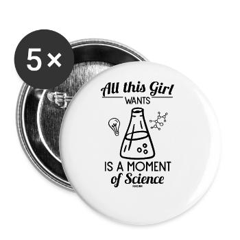 Laboratoire de chimie des sciences féminines - Lot de 5 grands badges (56 mm) - blanc - Devant