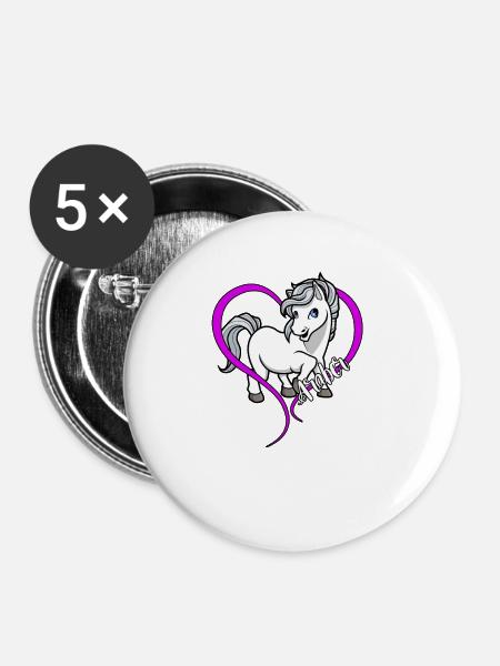Pferdeliebhaber - Araber - Buttons groß 56 mm (5er Pack) - Weiß