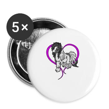 Amoureux des chevaux - Tinker - Lot de 5 grands badges (56 mm) - blanc - Devant