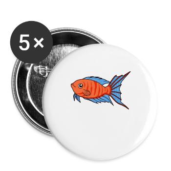 Kawaii Paradise Fish - Buttons large 2.2''/56 mm (5-pack) - white - Front