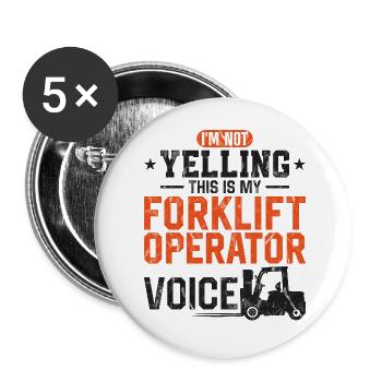 Certified Forklift Truck Operator - Buttons large 2.2''/56 mm (5-pack) - white - Front