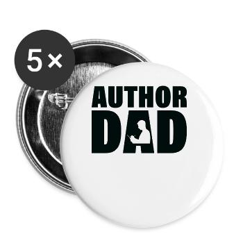 Job - Author Dad - Buttons large 2.2''/56 mm (5-pack) - white - Front