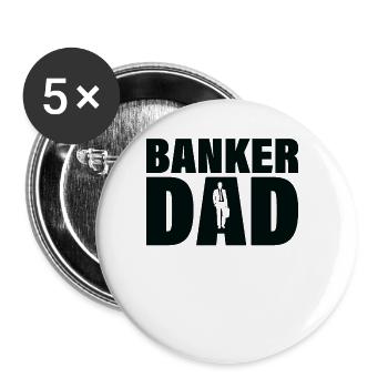 Job - Banker Papa - Buttons large 2.2''/56 mm (5-pack) - white - Front