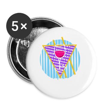 La vie à son meilleur Rétro Wine Lover Vapor Wave - Lot de 5 grands badges (56 mm) - blanc - Devant