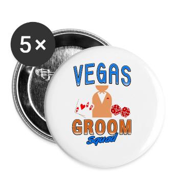 Vegas Groom Squad Retro Vegas Wedding T-Shirt - Buttons groß 56 mm (5er Pack) - Weiß - Vorne
