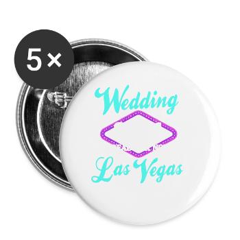 Las Vegas Wedding 2021 Ready Or Not Here We Come - Buttons groß 56 mm (5er Pack) - Weiß - Vorne
